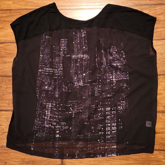 Lane Bryant women's 18/20 sheer beaded black sleeveless blouse top - Picture 1 of 8